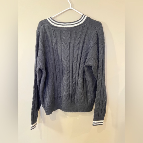 Ardene V-Neck Dark Gray Sweater - Picture 2 of 2